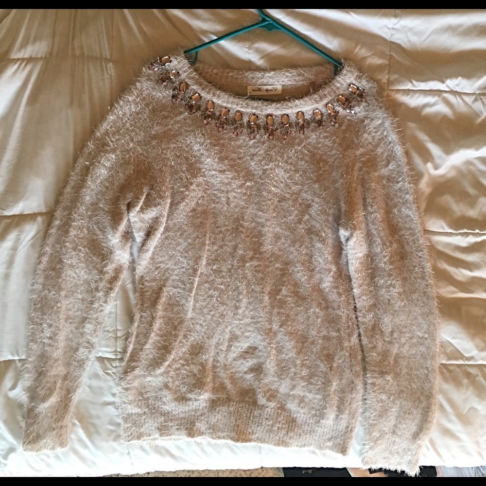 Lavender Bejeweled Sweater